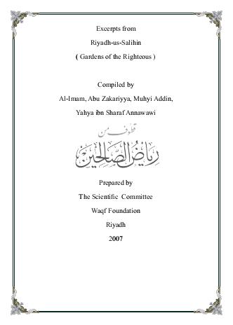 excerpts from riyadh us saliheen